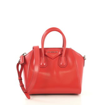 Givenchy Antigona Bag Glazed Leather Mini Red 432791