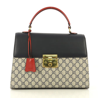 Gucci Padlock Top Handle Bag GG Coated Canvas and Leather Medium