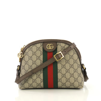 Gucci Ophidia Dome Shoulder Bag GG Coated Canvas Small Brown 432891