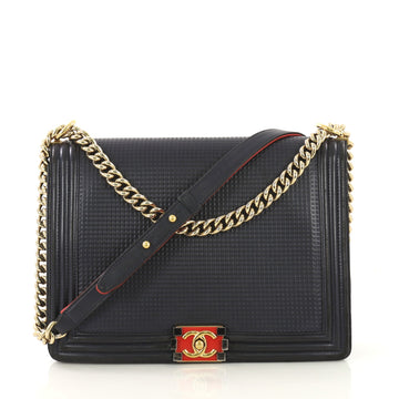 Chanel Boy Flap Bag Cube Embossed Lambskin Large