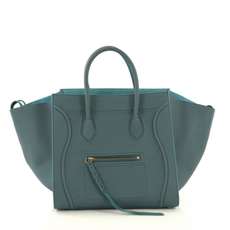 Celine Phantom Bag Grainy Leather Medium Blue 4330001