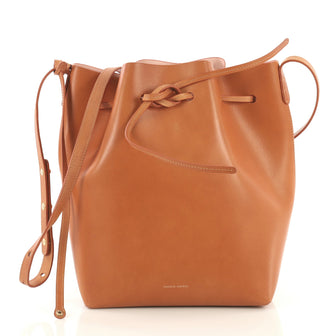 Mansur Gavriel Bucket Bag Leather Large Brown 433221