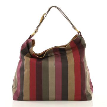 Fendi Pequin Hobo Canvas Gray 4332713