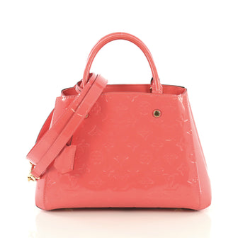 Louis Vuitton Montaigne Handbag Monogram Vernis BB Pink 433271