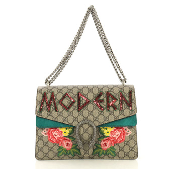 Gucci Dionysus Bag Embroidered GG Coated Canvas Medium Green 433277