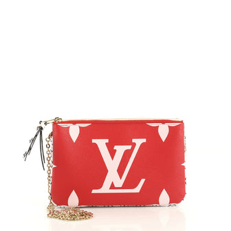 Louis Vuitton Pochette Double Zip Limited Edition Colored Monogram Giant  Red 433278