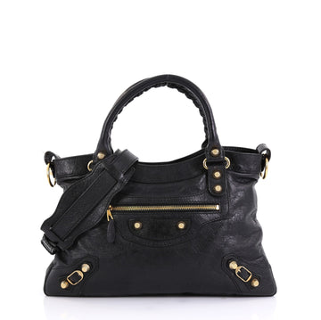 Balenciaga Town Giant Studs Bag Leather Black 433321