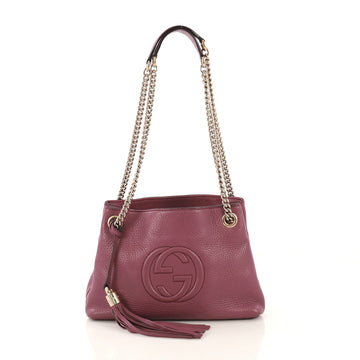 Gucci Soho Chain Strap Shoulder Bag Leather Mini Purple 433414