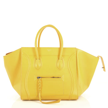 Celine Phantom Bag Textured Leather Medium Yellow 433481