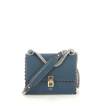 Fendi Kan I Bag Leather Small Blue 433572