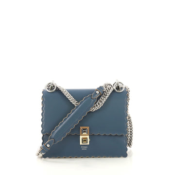 Fendi Kan I Bag Leather Small Blue 433572