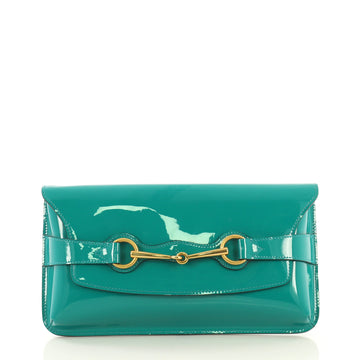 Gucci Bright Bit Clutch Patent Green 433573