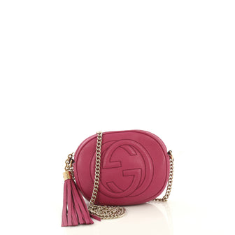Gucci Soho Chain Bag Leather Mini Pink 433771