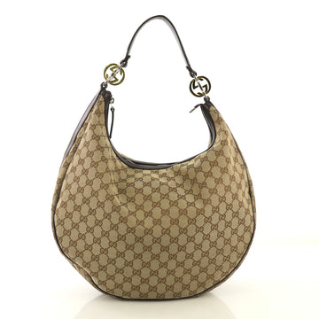 Gucci Twins Hobo GG Canvas Large Brown 433841