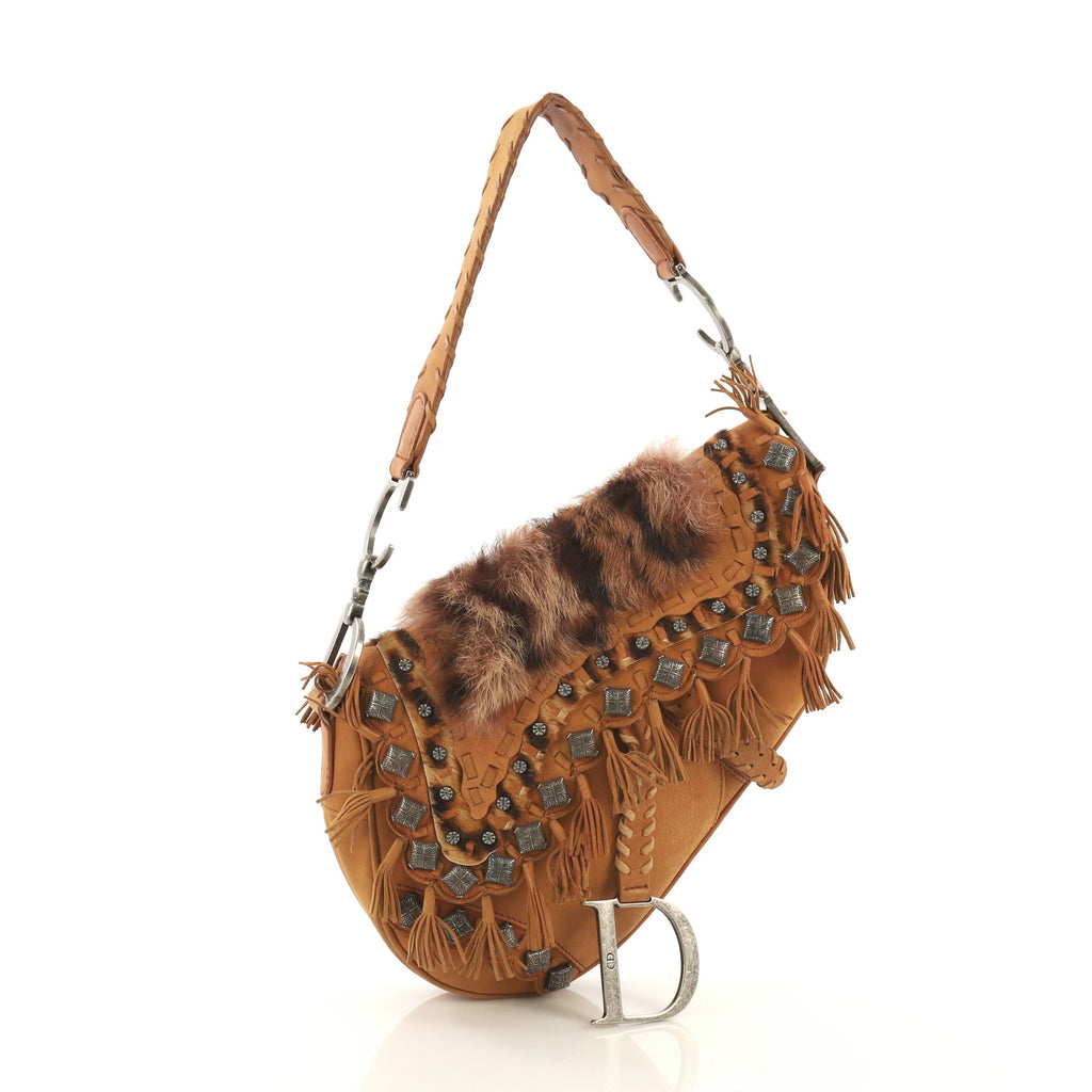 Saddle handbag Dior Brown in Suede - 23379358