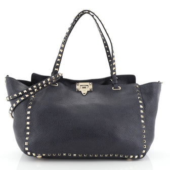 Valentino Rockstud Tote Pebbled Leather Medium