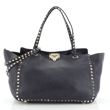 Valentino Rockstud Tote Pebbled Leather Medium
