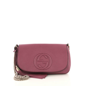 Gucci Soho Chain Crossbody Bag Leather Medium Purple 433931