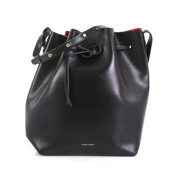 Mansur Gavriel Bucket Bag Leather Large Black 433952