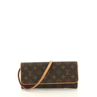 Louis Vuitton Twin Handbag Monogram Canvas GM Brown 434031