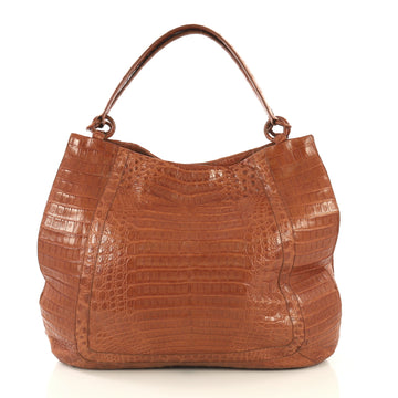 Nancy Gonzalez Hobo Crocodile Large Brown 434041