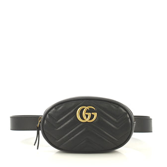 Gucci GG Marmont Belt Bag Matelasse Leather Black 4341202