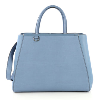 Fendi 2Jours Bag Leather Medium Blue 434131