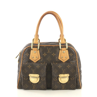 Louis Vuitton Manhattan Handbag Monogram Canvas PM Brown 4342213