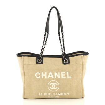 Chanel Deauville Tote Canvas Small Neutral 4342221