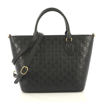 Gucci Signature Convertible Tote Guccissima Leather Medium Black 43422...