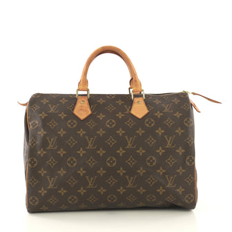 Louis Vuitton Speedy Handbag Monogram Canvas 35 Brown 434227
