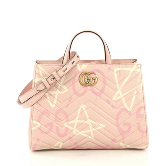 Gucci GG Marmont Tote GucciGhost Matelasse Leather Small Pink 434451