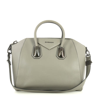 Givenchy Antigona Bag Leather and Kenya Metal Medium Gray 434491