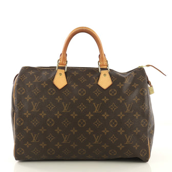Louis Vuitton Speedy Handbag Monogram Canvas 35 Brown 4345001