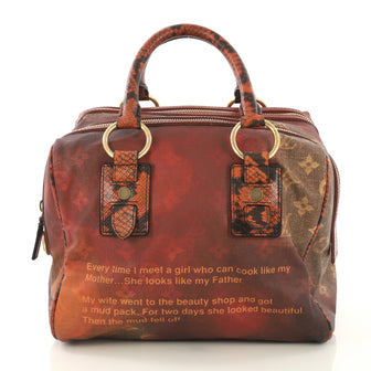 Louis Vuitton Mancrazy Jokes Handbag Monogram Canvas and Snakeskin  Red 434751
