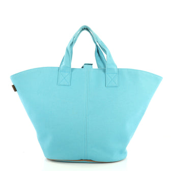 Hermes Panier De Plage Handbag Toile PM Blue 434822