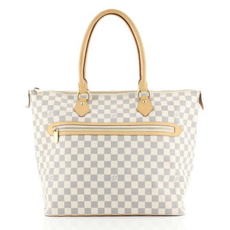 Louis Vuitton Saleya Handbag Damier GM White 434946