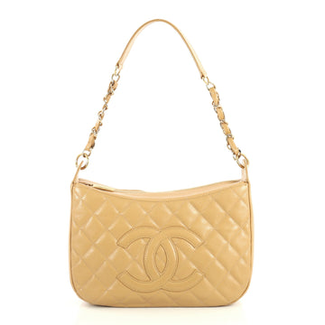 Chanel Timeless CC Chain Shoulder Bag Quilted Caviar Medium Neutral 4350201