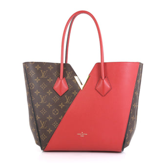 Louis Vuitton Kimono Handbag Monogram Canvas and Leather MM Red 435273