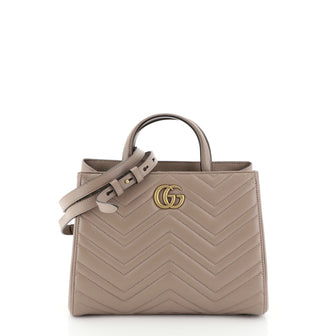 Gucci GG Marmont Tote Matelasse Leather Small Neutral 435283