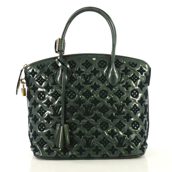Louis Vuitton Fascination Lockit Handbag Patent Lambskin Green 435341