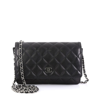 Chanel Wallet on Chain Quilted Lambskin Black 435491