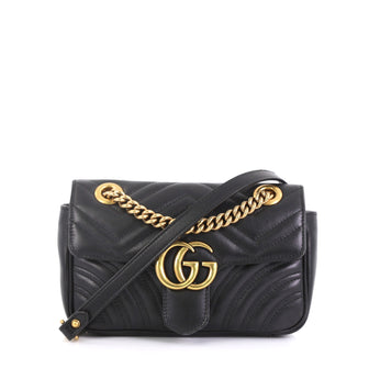 Gucci GG Marmont Flap Bag Matelasse Leather Mini Black 435521