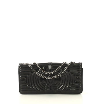 Chanel Coco Ming Flap Bag Quilted Patent Vinyl Medium Black 435562