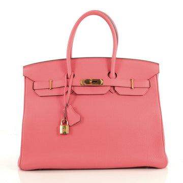 Hermes Birkin Handbag Pink Togo With Gold Hardware 35 Pink 435593