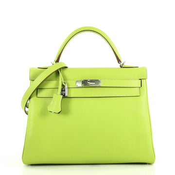 Hermes Candy Kelly Handbag Epsom 32 Green 435594
