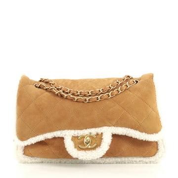 Chanel Coco Neige Flap Bag Quilted Suede with Shearling Large White 4357212