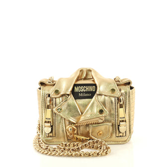 Moschino Biker Bag Leather Small Gold 4357213