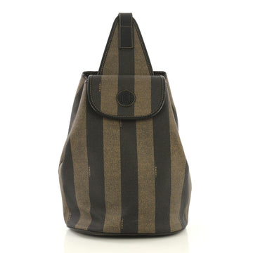 Fendi Pequin Sling Backpack Coated Canvas Medium Black 435726