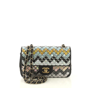 Chanel Mosaic Flap Bag Embellished Lambskin Small Black 435741